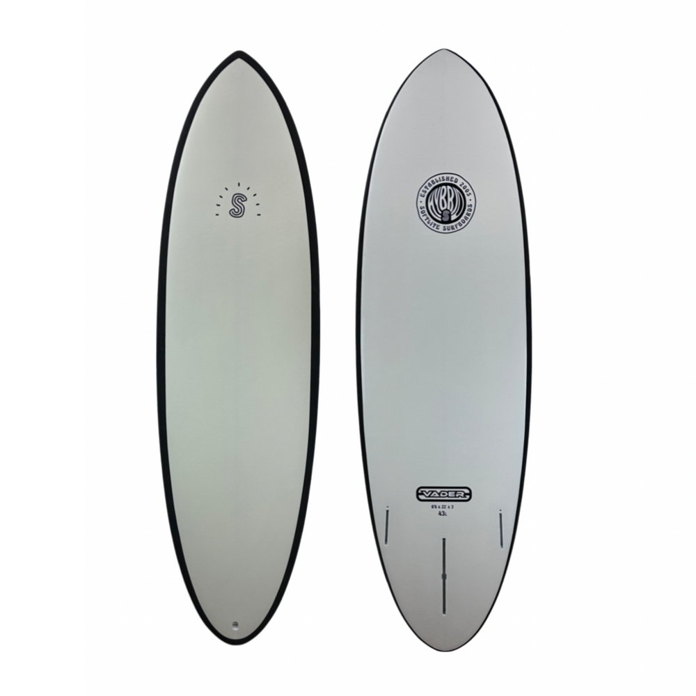 Softlite Single Fin 2+1 Vader surfboard White